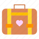 briefcase, suitcase, heart, romance, valentines, day, valentine