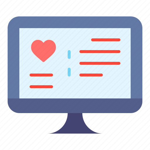 Monitor, screen, heart, romance, valentines, day, valentine icon - Download on Iconfinder