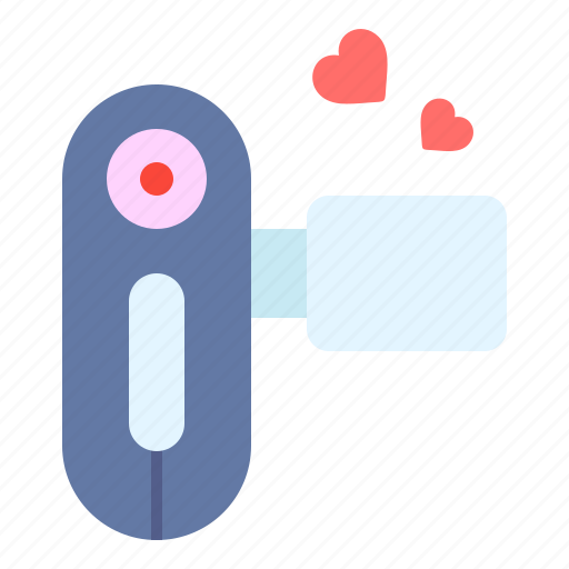 Camera, footage, video, heart, romance, valentines, day icon - Download on Iconfinder