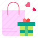 shopping, bag, gift, box, heart, romance, valentines