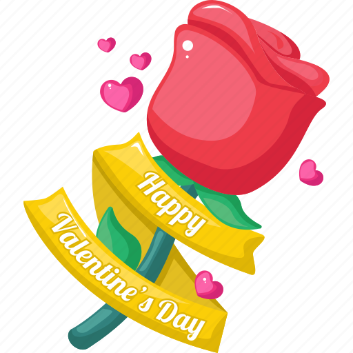 Valentine, sticker, flower, rose, floral, love, romance icon - Download on Iconfinder