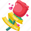 valentine, sticker, flower, rose, floral, love, romance 