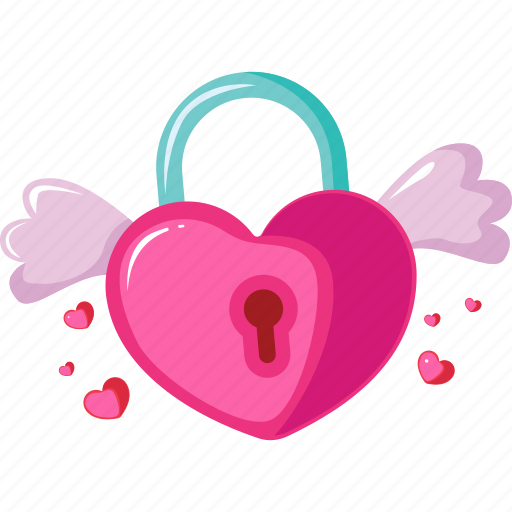 Valentine, sticker, lock, padlock, love, heart icon - Download on Iconfinder