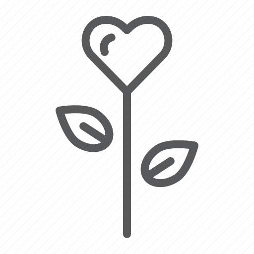 Floral, flower, heart, leaf, love, romantic, shape icon - Download on Iconfinder