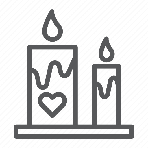 Candle, candles, candlestick, heart, love, romance, romantic icon - Download on Iconfinder