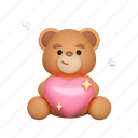 valentine, teddy bear, cute, teddy, cartoon, heart, love