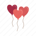 baloons, heart, valentine