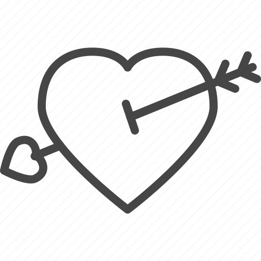 Arrow, bow, cupid, heart, holidays, line, outline icon - Download on Iconfinder