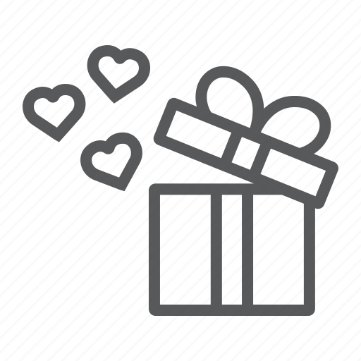 Box, gift, hearts, love, open, package, present icon - Download on Iconfinder