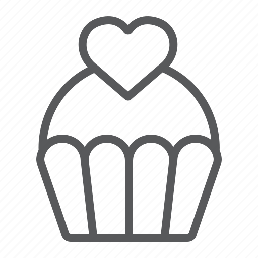 Cake, cupcake, dessert, heart, love, muffin, sweet icon - Download on Iconfinder