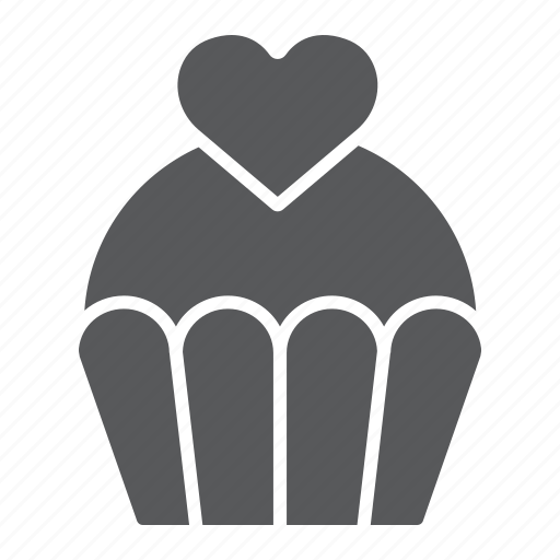 Cake, cupcake, dessert, heart, love, muffin, sweet icon - Download on Iconfinder