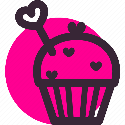 Cupcake, gift, heart, love, relationship, valentine's day icon - Download on Iconfinder