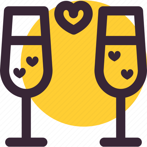Champgne, drinks, heart, love, relationship, valentine's day icon - Download on Iconfinder