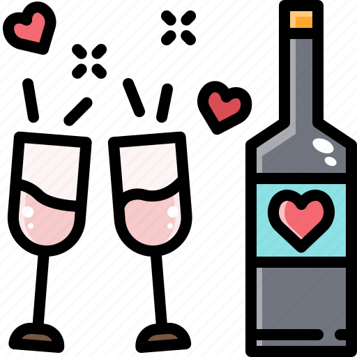 Alcohol, beverage, bottle, celebration, drink, party, valentine icon - Download on Iconfinder
