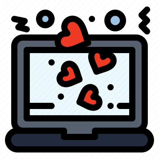 Heart, laptop, love, romance icon - Download on Iconfinder