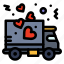 delivery, love, party, transport 