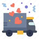 delivery, love, party, transport