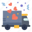 delivery, love, party, transport 