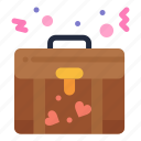 bag, briefcase, love