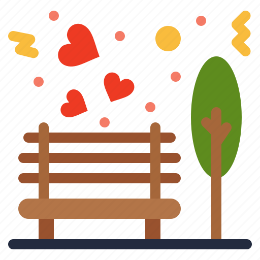Bench, love, outdoor, park, tree icon - Download on Iconfinder