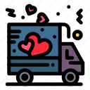 delivery, love, shipping, truck 