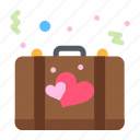 bag, briefcase, love, romance, suitcase
