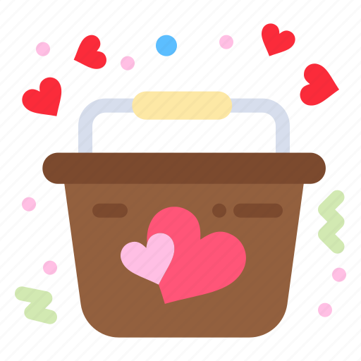 Basket, heart, love, romantic icon - Download on Iconfinder