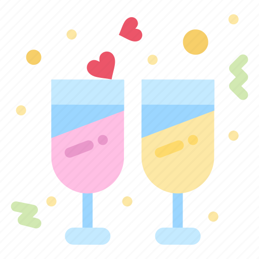 Champagne, glasses, marriage, reception icon - Download on Iconfinder
