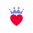 valentines day, heart shape, love, crown, queen, crowned, king, romance, wedding