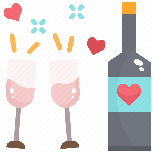 Alcohol, beverage, bottle, drink, party, valentine, wine icon - Download on Iconfinder