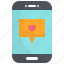 chat, communication, heart, message, mobile, smartphone, valentine 
