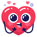 cute, emoji, heart 