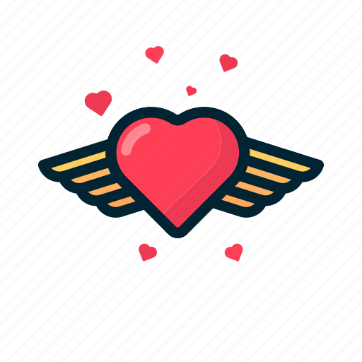 Angel, day, heart, love, valentine, wings icon - Download on Iconfinder