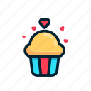bread, cake, cup cake, food, heart, love, valentine