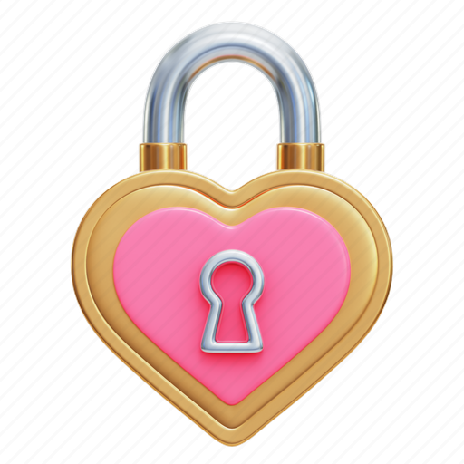 Love, padlock, romance, valentine 3D illustration - Download on Iconfinder