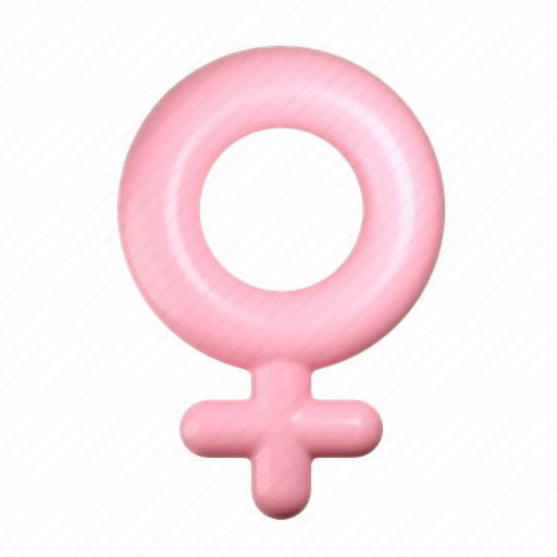 Female, pink, female symbol, gender, feminine, sticker, 3d 3D illustration - Download on Iconfinder