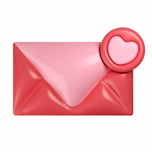 Love letter, envelope, mail, love confession, invitation card, valentine, 3d 3D illustration - Download on Iconfinder