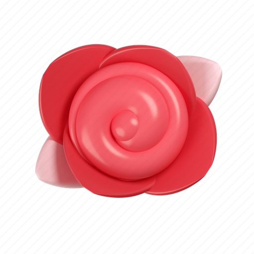 Rose, flower, floral, symbol, valentine, 3d, love 3D illustration - Download on Iconfinder