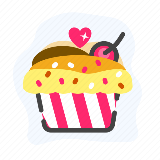 Cup cake, heart, love, valentine icon - Download on Iconfinder