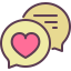 speech, bubble, conversation, heart, chatting 