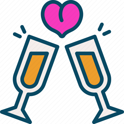 Champagne, love, wedding, valentine, couple icon - Download on Iconfinder
