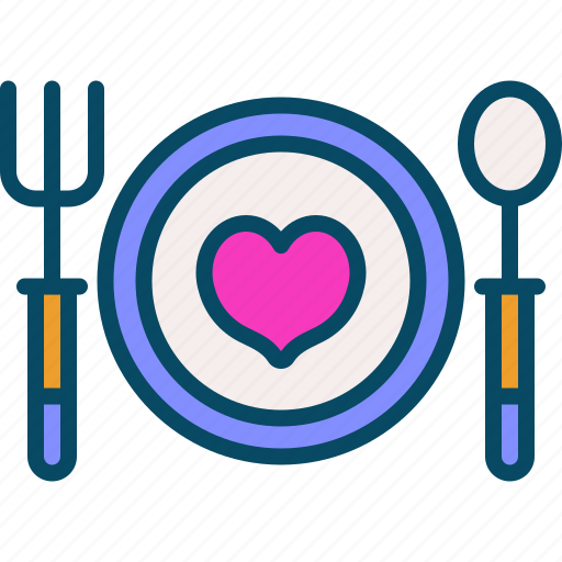 Dinner, love, plate, spoon, fork icon - Download on Iconfinder