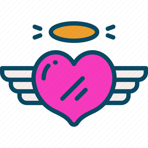 Heart, valentine, angel, love, romantic icon - Download on Iconfinder