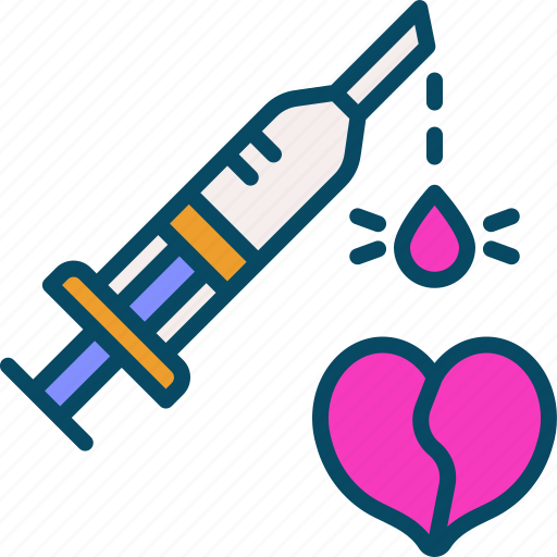 Injection, love, heart, blood, valentine icon - Download on Iconfinder