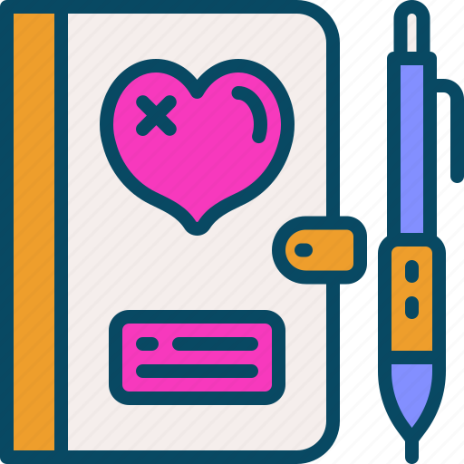 Love, diary, note, valentine, book icon - Download on Iconfinder