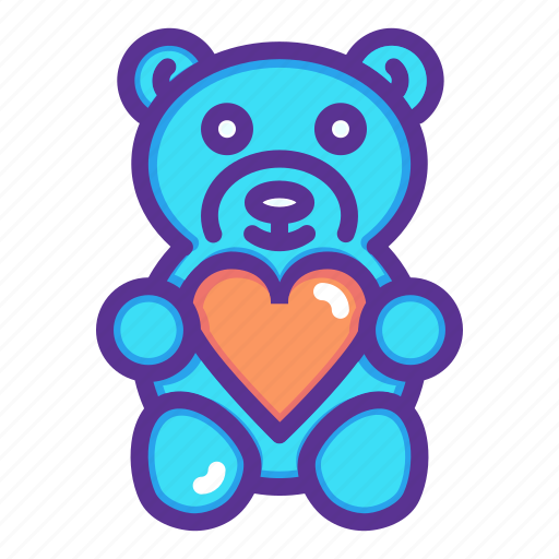 Day, gift, romance, valentines, heart, teddy bear, hygge icon - Download on Iconfinder