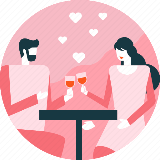 Couple, date, heart, love, romantic, valentine, wine icon - Download on Iconfinder