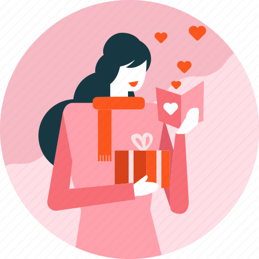 Card, day, gift, heart, love, valentine, woman icon - Download on Iconfinder