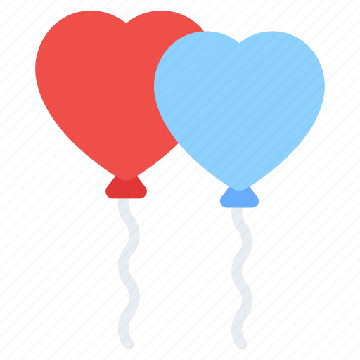 Heart balloons, party balloons, valentine balloons, party decor, party decoration icon - Download on Iconfinder