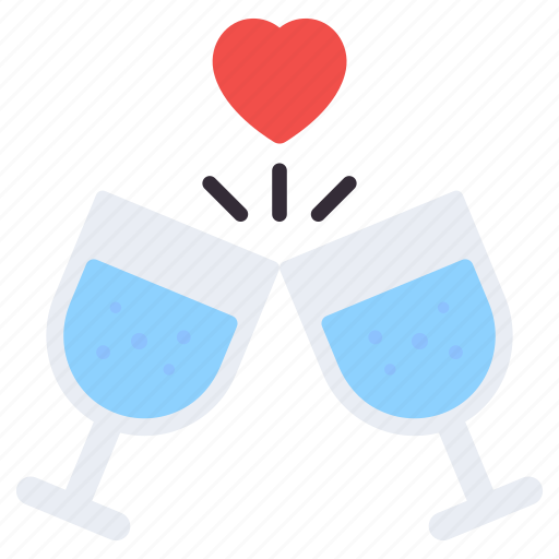 Cheers, love drinks, valentine drinks, toasting, champagne icon - Download on Iconfinder